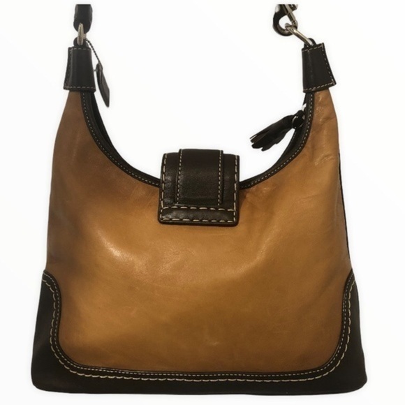 Coach vintage y2k f11344 brown tan multi textured soho hamptons hobo bag - Picture 3 of 15